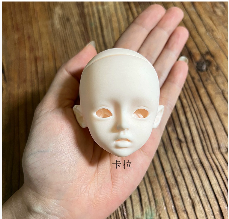 6 points mjd real-life style vinyl practice makeup bald head with open cover and replaceable eyes 30 cm doll head