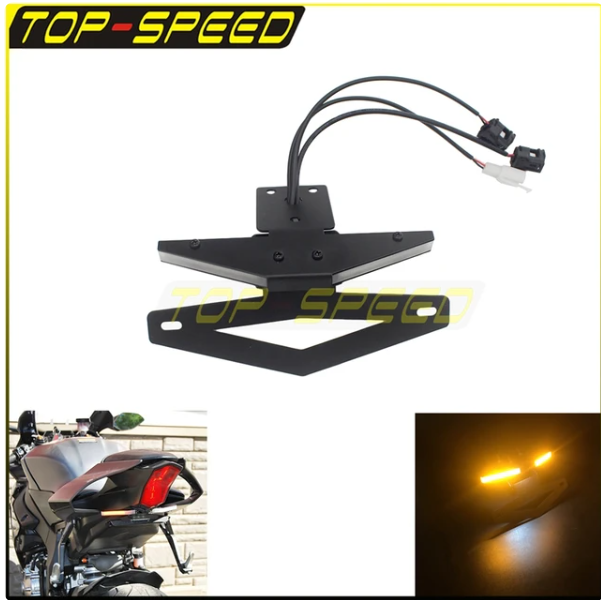 Motorbike Tail Tidy Fender Eliminator Kit Mirror Block Off Turn Signal Light LED's License Plate Bracket For Yamaha YZF R1 R1S M