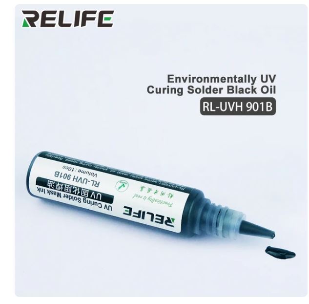 RELIFE RL-UVH 901W Welding Fluxes UV Glue Curable Solder Mask 10CC for PCB BGA Circuit Board Protect Soldering Paste Flux
