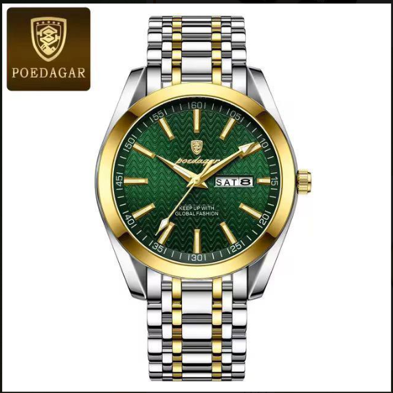 POEDAGAR 962 New Trend Hot Sale Watch Men Quartz Stainless Steel Calendar Waterproof Classic Luxury Business Watch Man Reloj
