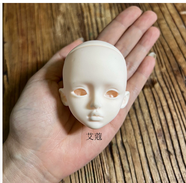 6 points mjd real-life style vinyl practice makeup bald head with open cover and replaceable eyes 30 cm doll head