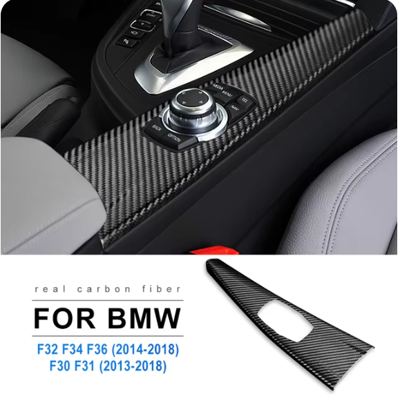 AIRSPEED for BMW F30 F31 F32 F34 F33 F36 Accessories LHD Carbon Fiber Gear Shift Knob Cover Multimedia Button Panel Trim Sticker