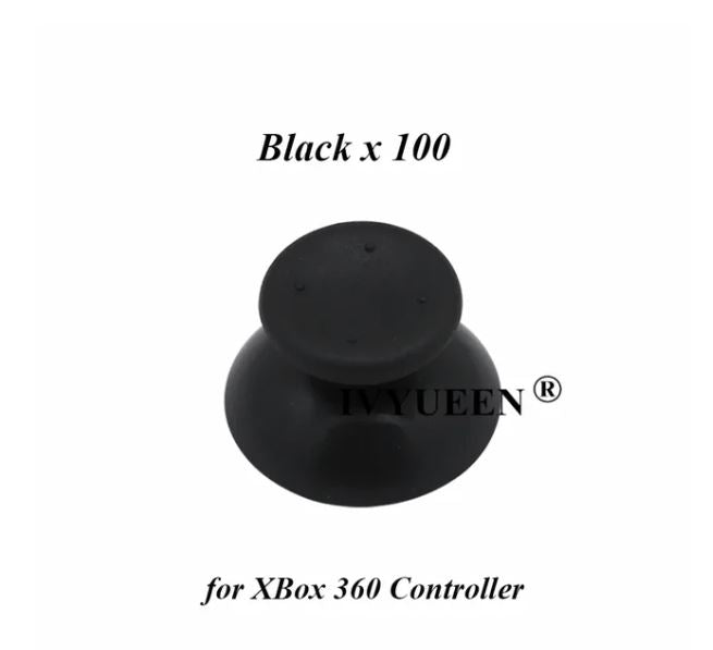 IVYUEEN 100 PCS Black Analog Stick Cap for PlayStation 5 4 PS5 PS4 PS3 Controller Thumb Grip Cover for XBOX 360 One Series X S