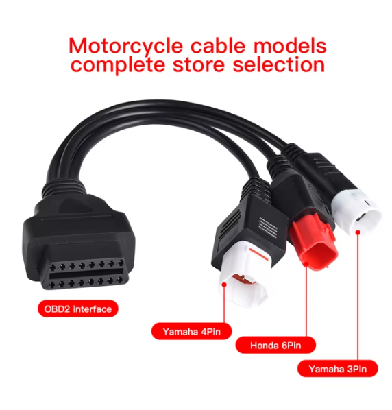 For Yamaha Motorcycle 3pin/4pin Honda 6pin OBD Diagnostic Canbus Connector Cable OBD2 3 in1 Plug Cable Adapter