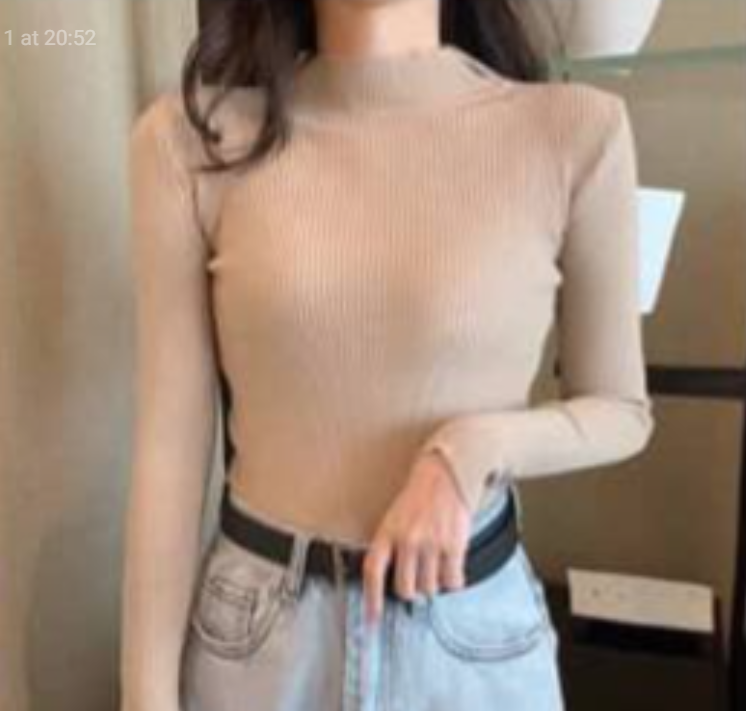 Half turtleneck sweater bottoming shirt women's Korean style sweater pullover niche all-match slim tight knit sweater chic top
