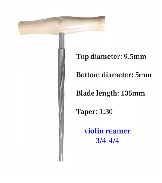 Violin/viola/Cello/Double bass pegs endpin Hole Reamer, HSS Blade Wood Handle for Luthier Tool Parts violin Making repair tools