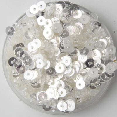 60g/lot 6mm Flat Round Sequins For Craft Bolsa Children, Wedding DIY Garment Accessories Crystal White