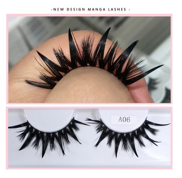 RED SIREN Eyelashes New Design Wet Manga Lashes Korean Makup Fashion Long Thick Natural Fake Eyelashes