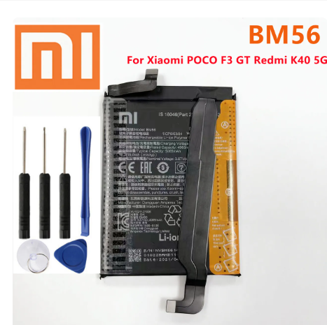 100% Xiaomi Original Battery BM56 Battery For Xiaomi POCO F3 GT Redmi K40 5G BM56 High Quality Mobile Phone Battery + Tools