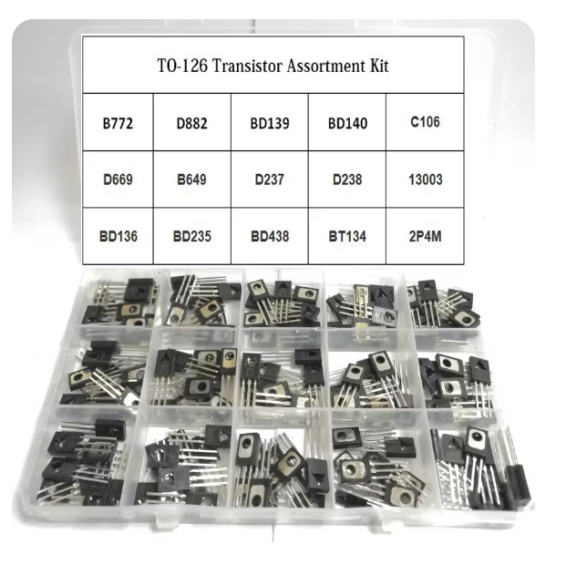 150pcs TO-126 Transistor Assortment Kit Pack B772 D882 BD139 BD140 C106 D669 B649 D237 D238 13003 BD136 BD235 BD438 BT134 2P4M