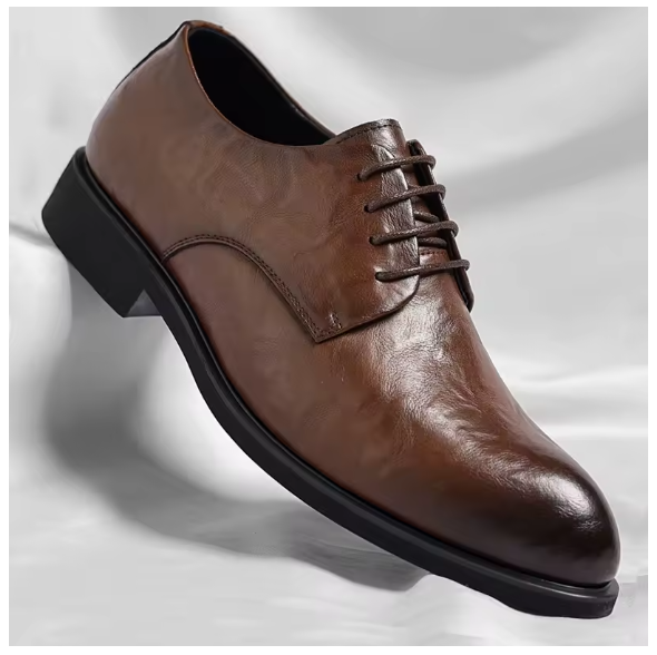 British Style Leather Business Men's Dress Shoes Designer Soft Sole Increase Wedding Shoes Men Fashion Casual Male Derby Shoes