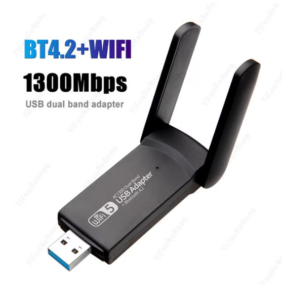 1300Mbps USB 3.0 WiFi Adapter Dual Band 2.4Ghz/5Ghz Wireless WiFi+BT Dongle Antenna USB Ethernet Network Card Receiver For PC