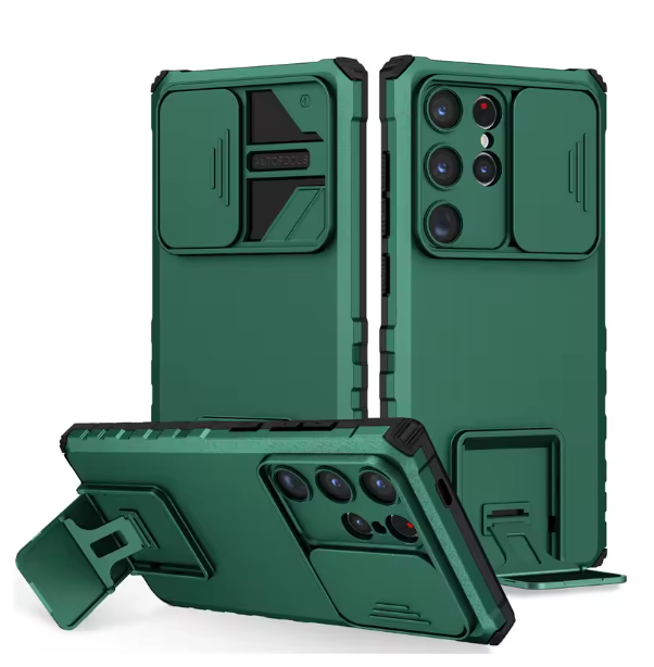 Rugged Armor Shockproof Phone Case for Samsung Galaxy S25 Ultra S25 Plus SamsungS25 5G Lens Protection Kickstand Bracket Cover