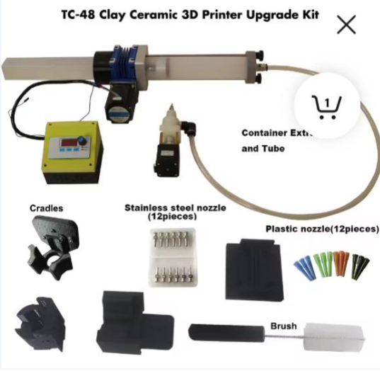 Ceramic 3D printer, clay printer, large-size automatic leveling DIY kit, Clay 3D printer auger extruder extrusion piston pusher