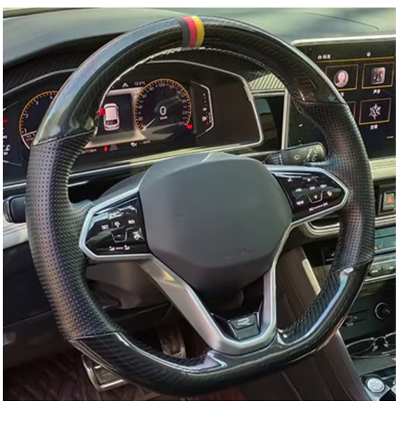 Customize DIY Carbon Fiber Genuine Leather Car Steering Wheel Cover Braiding For Volkswagen VW Golf 8 MK8 GTI Golf GTE 2020 2021