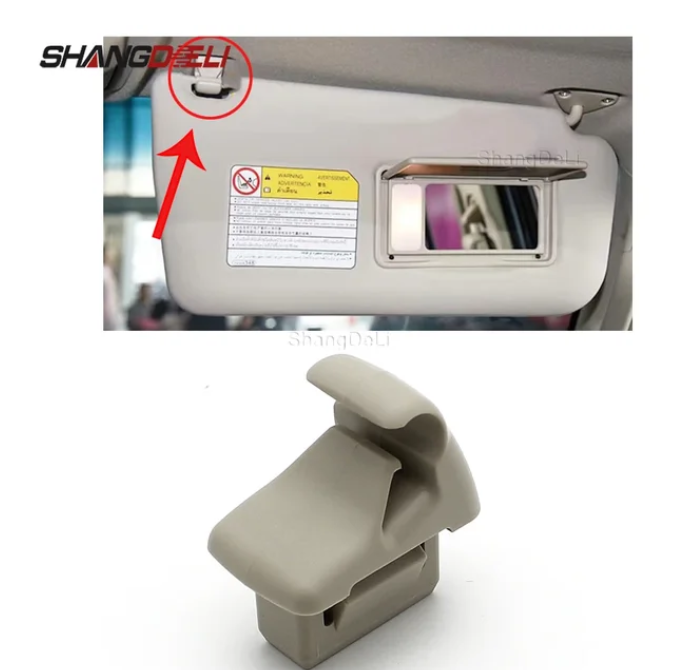 Car Beige Interior Sun Visor Clip Holder Hook Bracket Hanger for Mitsubishi Pajero Montero MK3 2000-2006 MR779704 MR779705