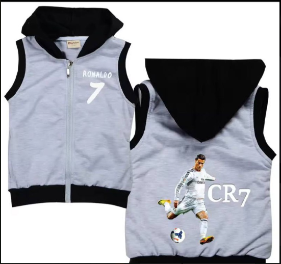 CR7 Hoodie Kids Zipper Jacket Baby Boys Hooded Sleeveless Waistcoat Baby Girls Fashion Clothes Coat