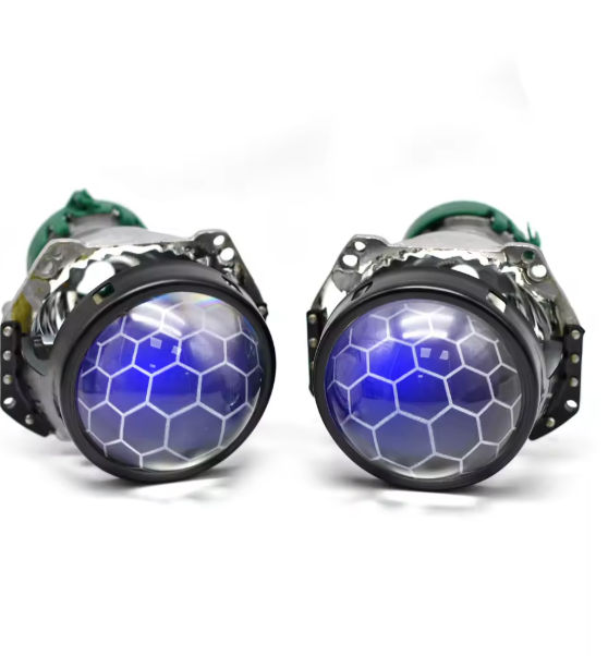 YUFANYA 3.0 Inch Headlight Blue Honeycomb Bi-xenon Projector Lens For Hella 3R Replace Car Lights Accessories Retrofit D1 D2 D3