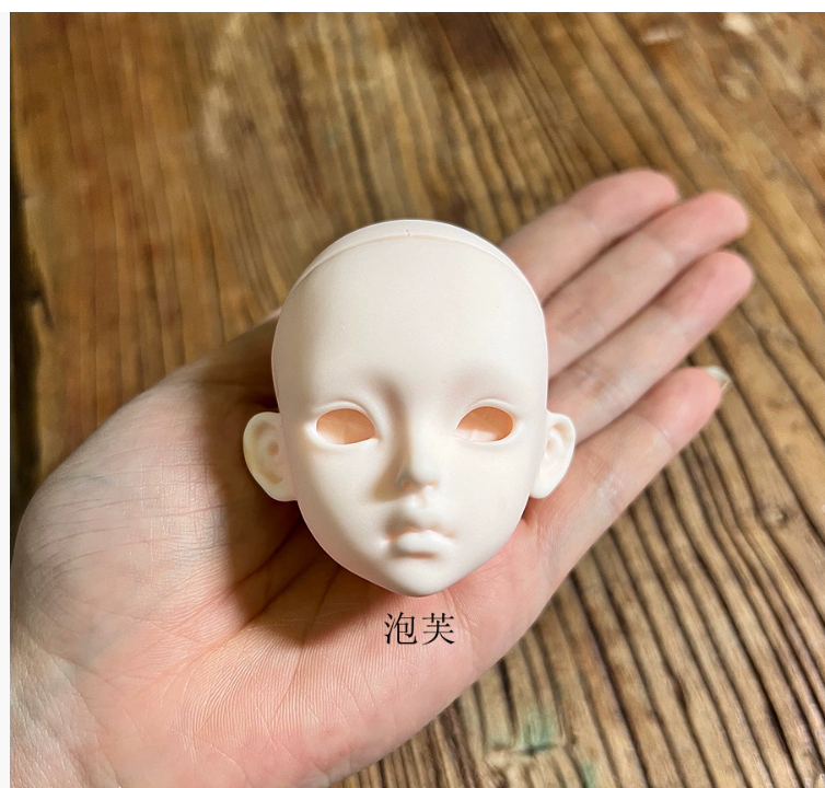 6 points mjd real-life style vinyl practice makeup bald head with open cover and replaceable eyes 30 cm doll head