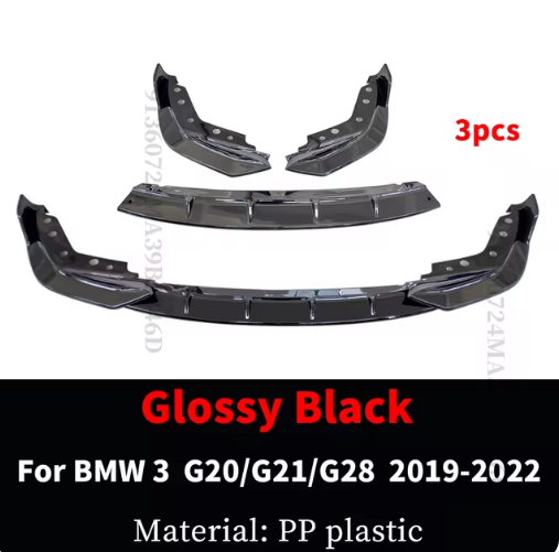 Front Bumper Lip Chin Accessories Splitter Tuning Body Kit Spoiler Trim Styling Facelift For BMW 3 Series G20 G21 G28 2019-2022