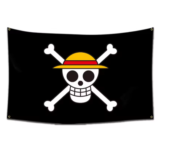 Anime One Piece Pirate Skull Flag Home Bedroom Wall Decor Banner Painting Luffy Straw Hat Pirates Flag Toys for Children Gift
