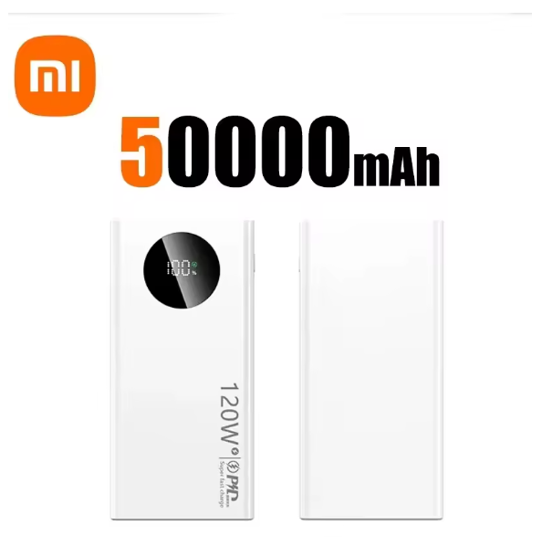 Xiaomi 120W 50000mAh High Capacity Power Bank Fast Charging Powerbank Portable Battery Charger For iPhone Samsung Huawei 2025New