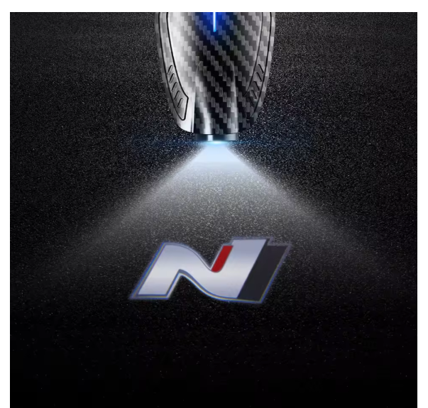 2pcs USB Rechargeable N Logo Car Door HD LED Lamps Projector Courtesy Welcome Lights For Hyundai Sonata Tucson Elantra I10 i30