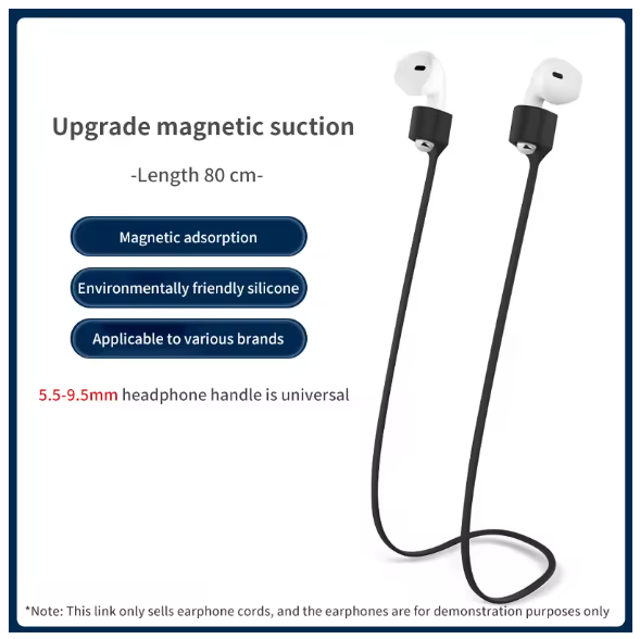 Magnetic Wireless Anti-Lost Silicone Earphone Rope Holder Cable For AirPods Pro Airdots Samsung Buds Plus Headphone Neck String