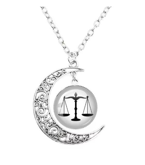 Scales Of Justice Dome Glass Pendant Moon Necklace Lawyer Law Studentfor Gift Jewelry For Law Graduates