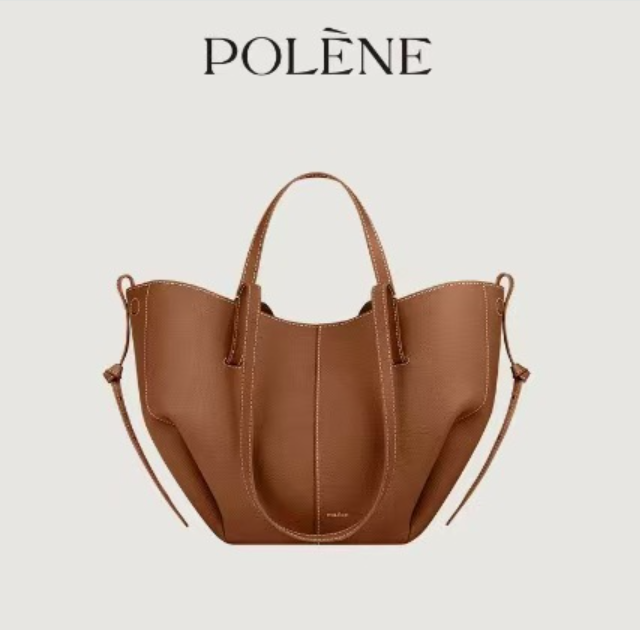 Polene bucket-shaped handbag women's handbag new style wing tote Cyme cowhide handbag simple and fashionable