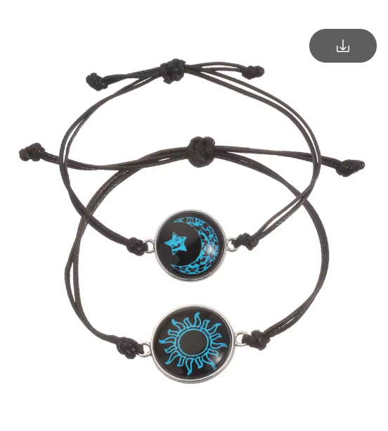 2Pcs Luminous Sun Moon Star Butterfly Couple Bracelets for Women Men Handmade Braided Rope Lover Matching Bracelet Jewelry Gift