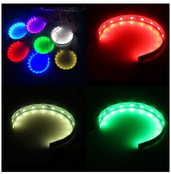 1set APP control Car Led Devil Eye Demon Evil Eyes DRL LED RGB 2.5 3.0 Headlights Projector Lenscar Angel Eye Car Accessories