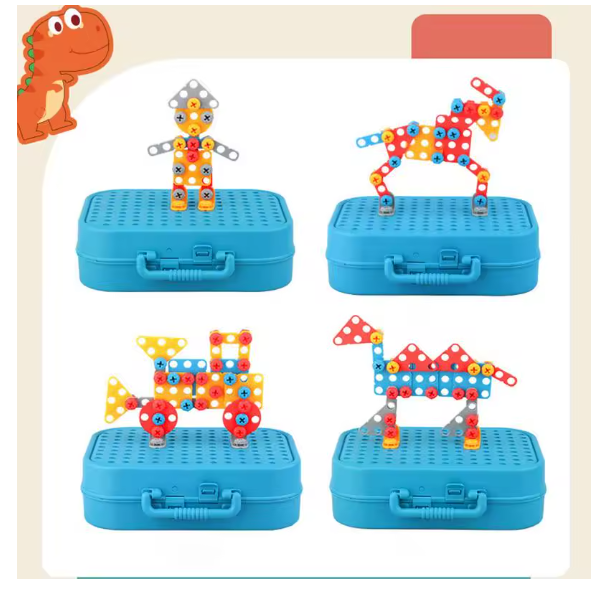 Montessori Toys Children's Electric Drill Screw Nut Assemble Disassembly Blocks Simulation Repair Toolbox Pretend Play Set Gifts