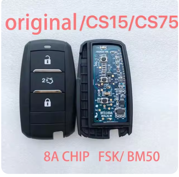 OEM 3 Buttons 434Mhz For Changan CS35 CS55 CS75 V7 Linmax Raeton CS95 Eado Alsvin A800 Car Keyless Smart Remote Key With 8A Chip