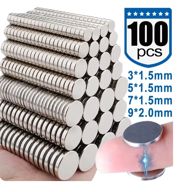 Mini Round Magnets Strong Magnetic Neodymium Small Column Magnet for Whiteboard Fridge Powerful Durable Multi-purpose DIY Crafts