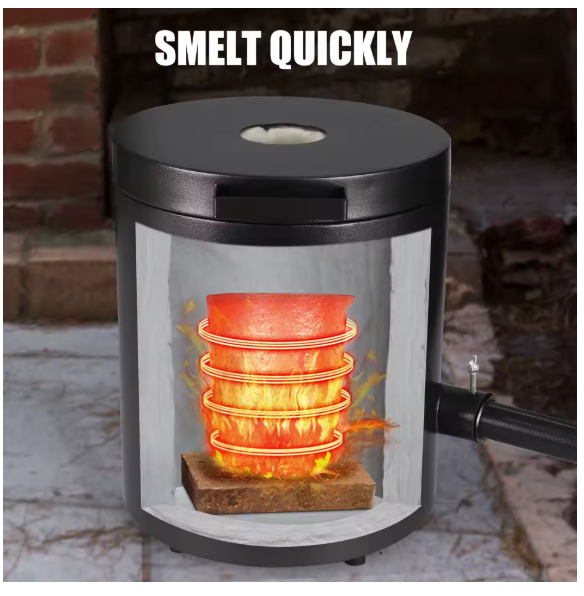 Melting Furnace Kit Propane Graphite Crucible Tongs 1300°C Casting Refining Smelting Precious Metals Gold Silver Tin Aluminum