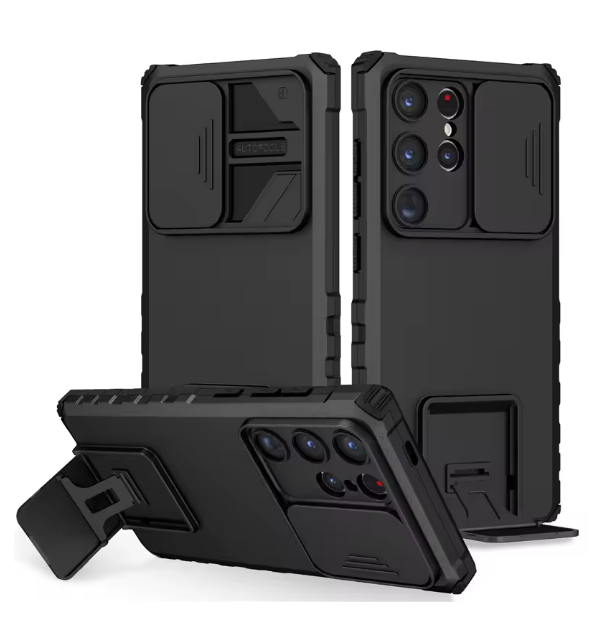 Rugged Armor Shockproof Phone Case for Samsung Galaxy S25 Ultra S25 Plus SamsungS25 5G Lens Protection Kickstand Bracket Cover