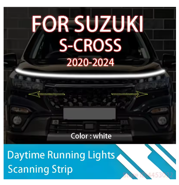 59 Inch Start Scanning LED Strips FOR Suzuki S-CROSS 2020-2024 Daytime Running Light Car Hood Decorative Lamp 12V