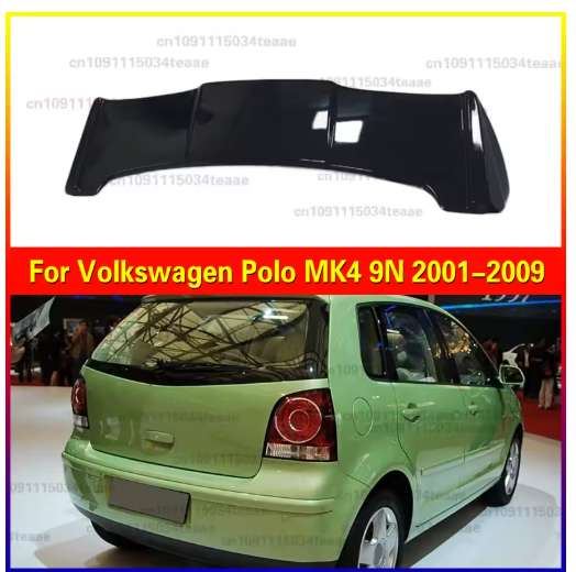 For VW Volkswagen Polo MK4 9N 2001-2009 Batman Style Batman Glossy Black Rear Boot Roof Lip Spoiler Wing Car Rear Tail Wing
