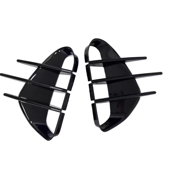 For KIA Stinger 2018-2023 Car Sticker Frpmt Bumper Side Vent Spoiler Canard Covers Carbon Fiber Look Gloss Black Accessories ABS