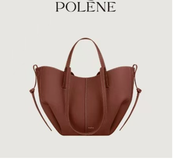 Polene bucket-shaped handbag women's handbag new style wing tote Cyme cowhide handbag simple and fashionable