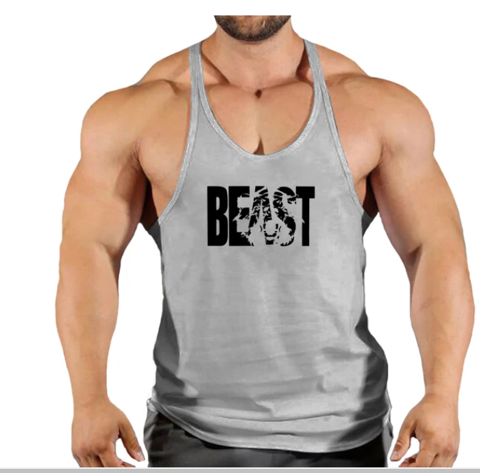 Vest Men's Singlets Gym Sports Gym Shirt Man Sleeveless Sweatshirt Stringer Beast Wear T-shirts Suspenders Man Clothing Top