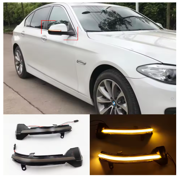 1 Pair For BMW 5 6 7 Series F10 F11 F07 F06 F12 F13 F01 Dynamic Turn Signal LED Rearview Mirror Indicator Blinker Repeater Light