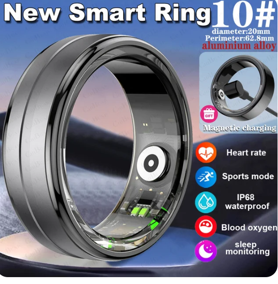 ChiBear R06 Smart Ring Men Military Grade Titanium Steel Shell Health Monitoring IP68 & 3ATM Waterproof 100+ Multi-sport Modes