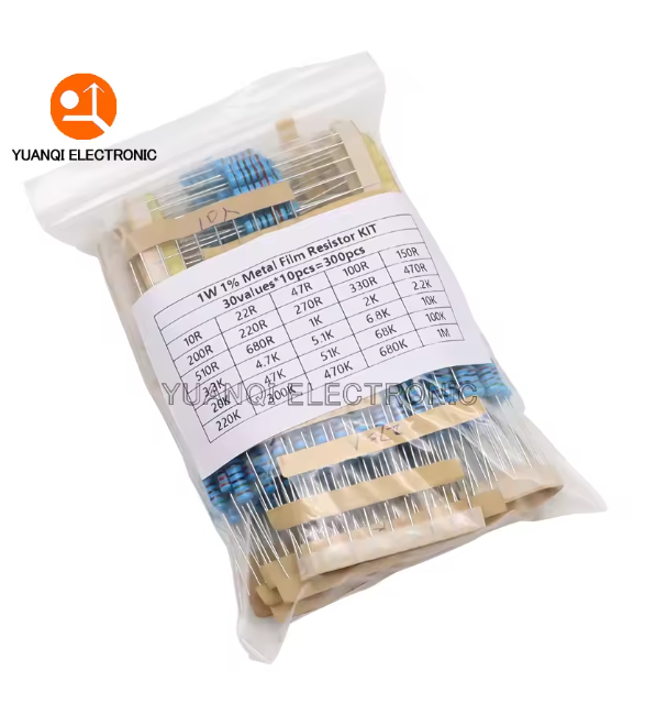 300PCS 10R - 1M Ohm 1/4W 1/2W 1W Resistance Set 1% Metal Film Resistor Assortment Kit 30Kinds*10pcs=300PCS