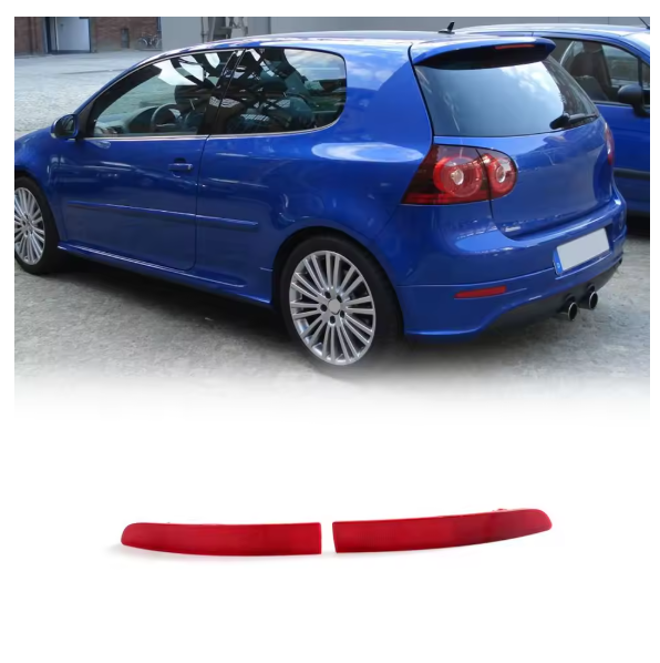 ABS Car Rear Bumper Reflectors Light Bar Lamp Left Right Red For Volkswagen VW Golf 5 V MK5 R32 Only 2006-2009 2pcs/set