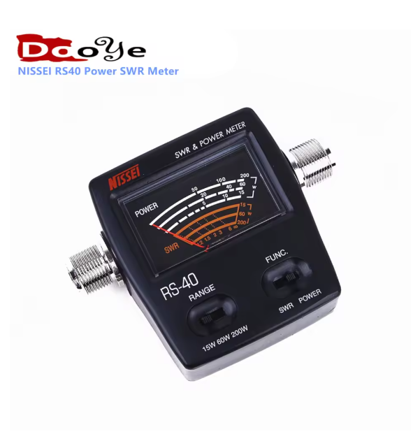 NISSEI RS40 Power SWR Meter RS-Measurable Up to 200W Power Range Connector 144/430mHz Walkie Talkie Accessories
