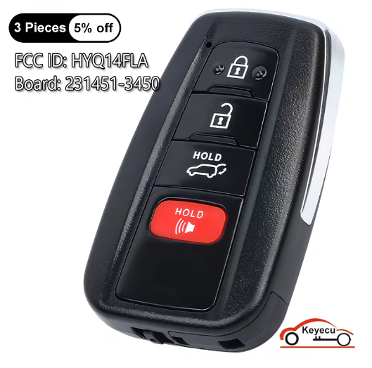 KEYECU 4Buttons 314.3MHz for Toyota Highlander 2021 2022 2023 Auto Smart Remote Control Key Fob HYQ14FLA 231451-3450 8990H-0E370