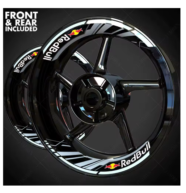 Motorcycle Red Bull Wheel Sticker Rim Decal Logo