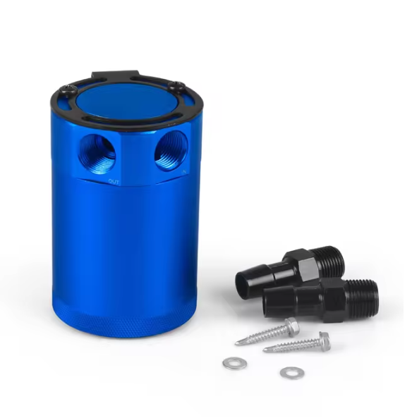 Universal Oil Catch Can Compact Baffled 2-Port Aluminum Reservoir Oil Catch Tank Fuel Tank Parts Two hole breathable Kettle